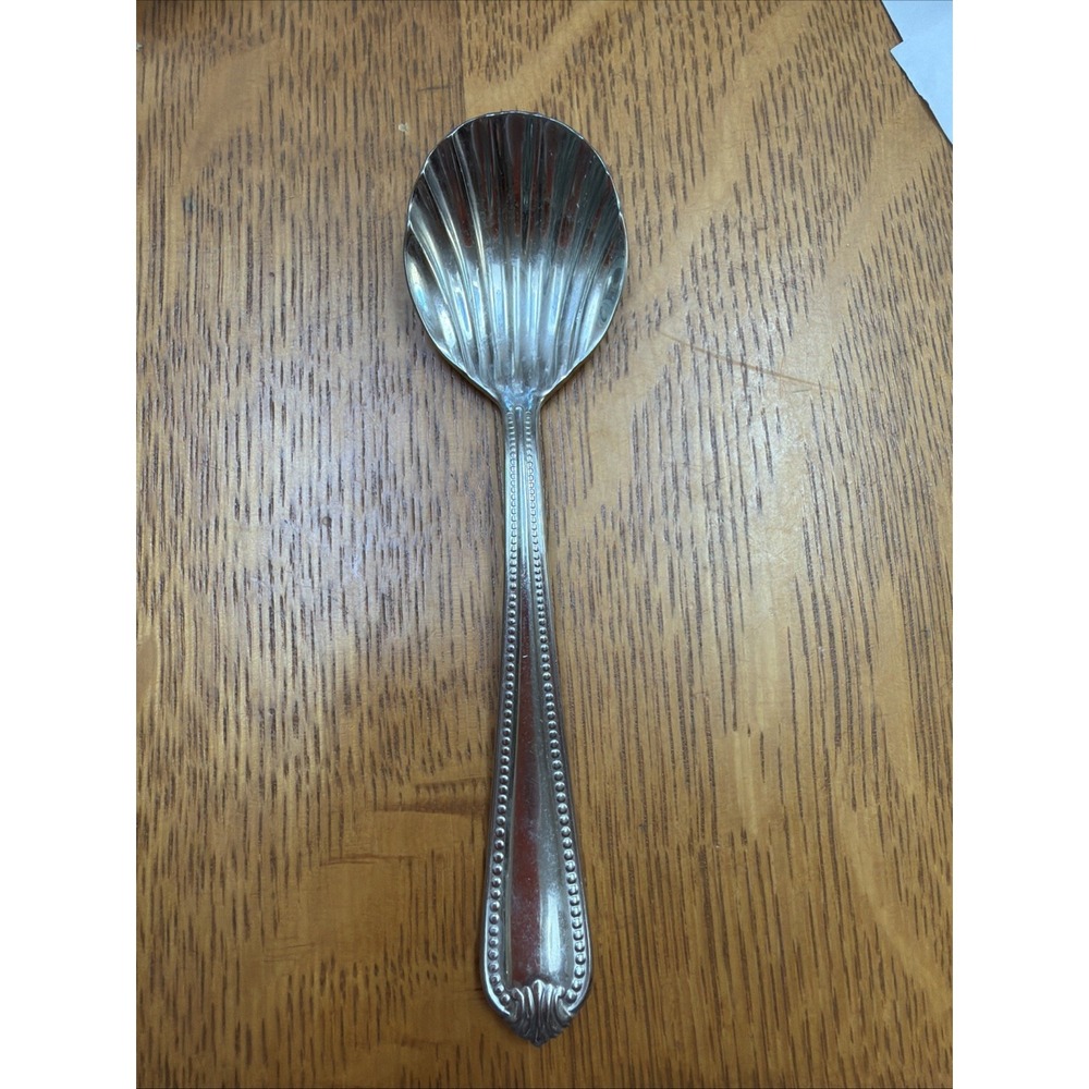 Lenox BEAD Sugar Shell Spoon 18/10 Stainless Steel 6" Excellent